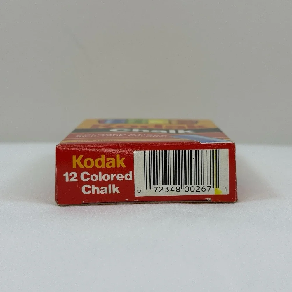 VTG 1990 Kodak 12 Colored Chalk No 267 Complete Box 1 Used Stick RoseArt Taiwan